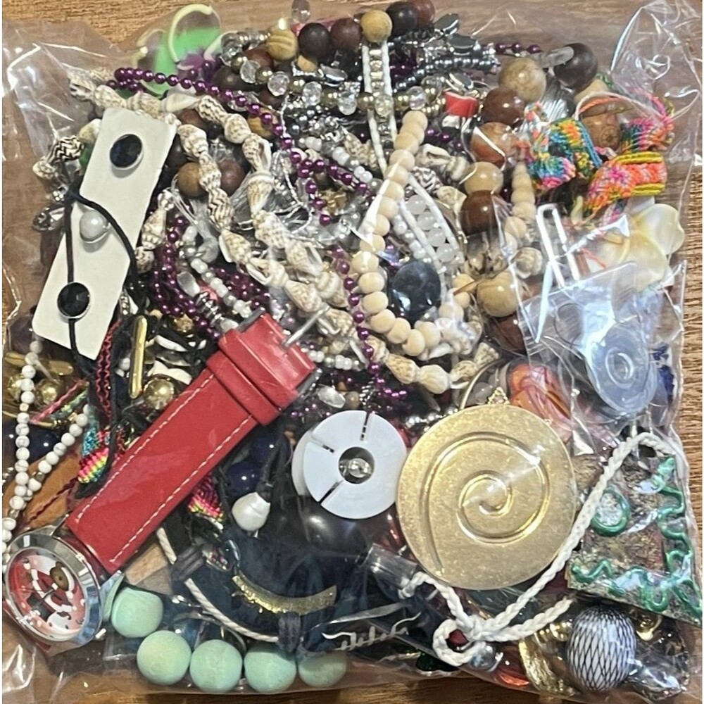 VTG - Now Repurpose Broken Jewelry Beads Harvest Craft Supply Parts 1#11.5oz